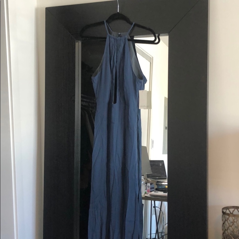Navy Blue floor length dress. Perfect for wedding!
